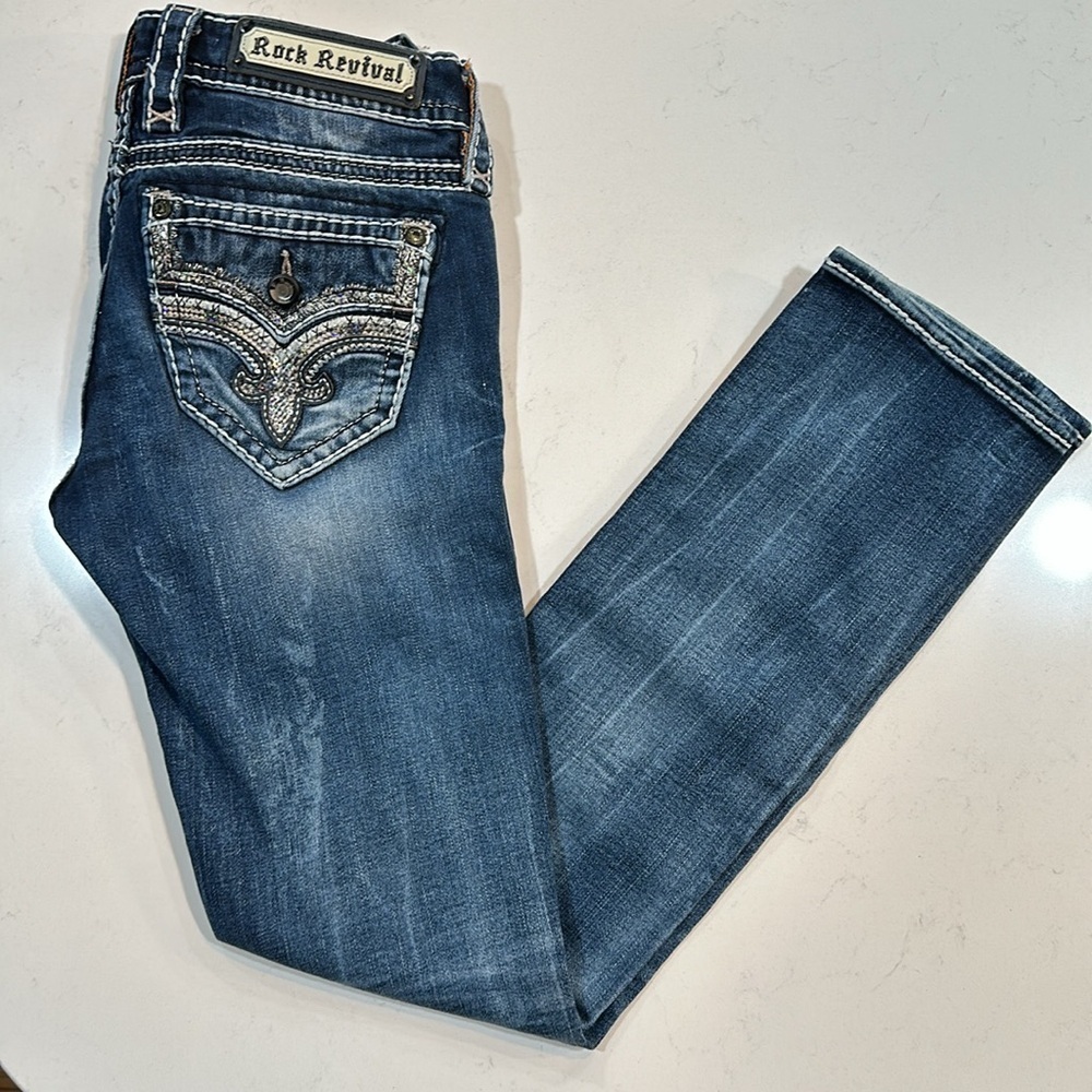 Rock Revival Lanlan Straight Leg Jeans Size 27